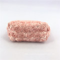 Pink Polyester Cosmetic Bags Toiletry Bag For Women Boat Flower Shape Gold Zipper Purse Makeup Bags